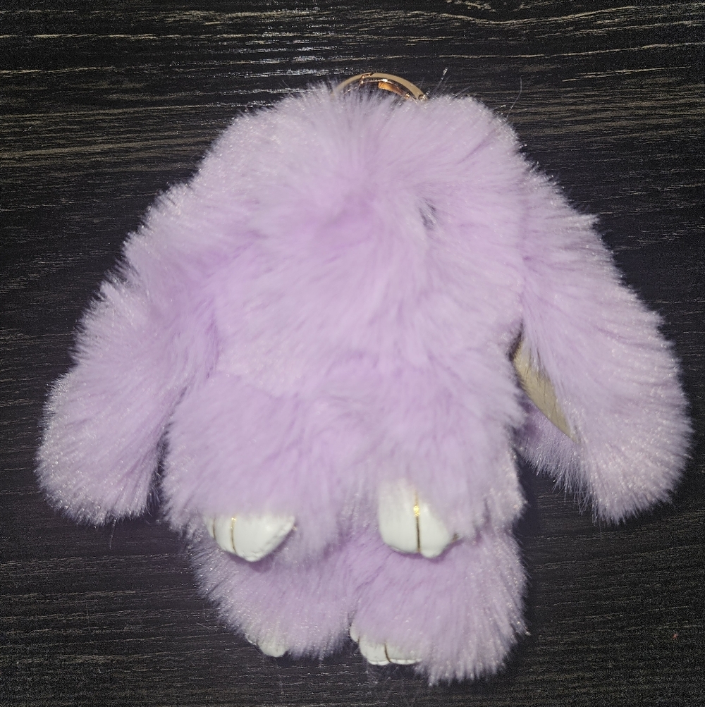 Plush Purple Rabbit Keychain